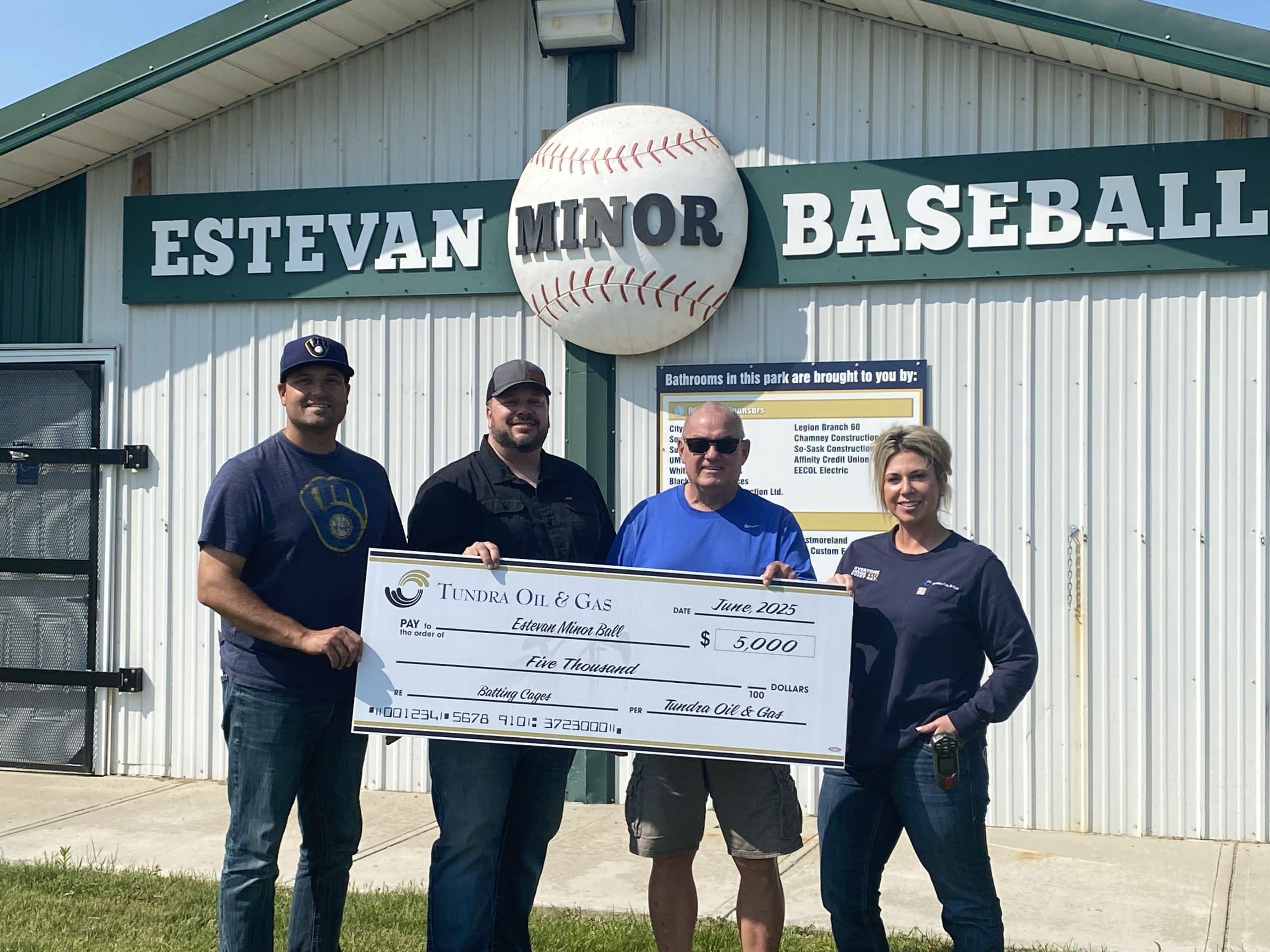 Featured image for “Estevan Minor Ball Receives $5,000 for Batting Cage Expansion Project”