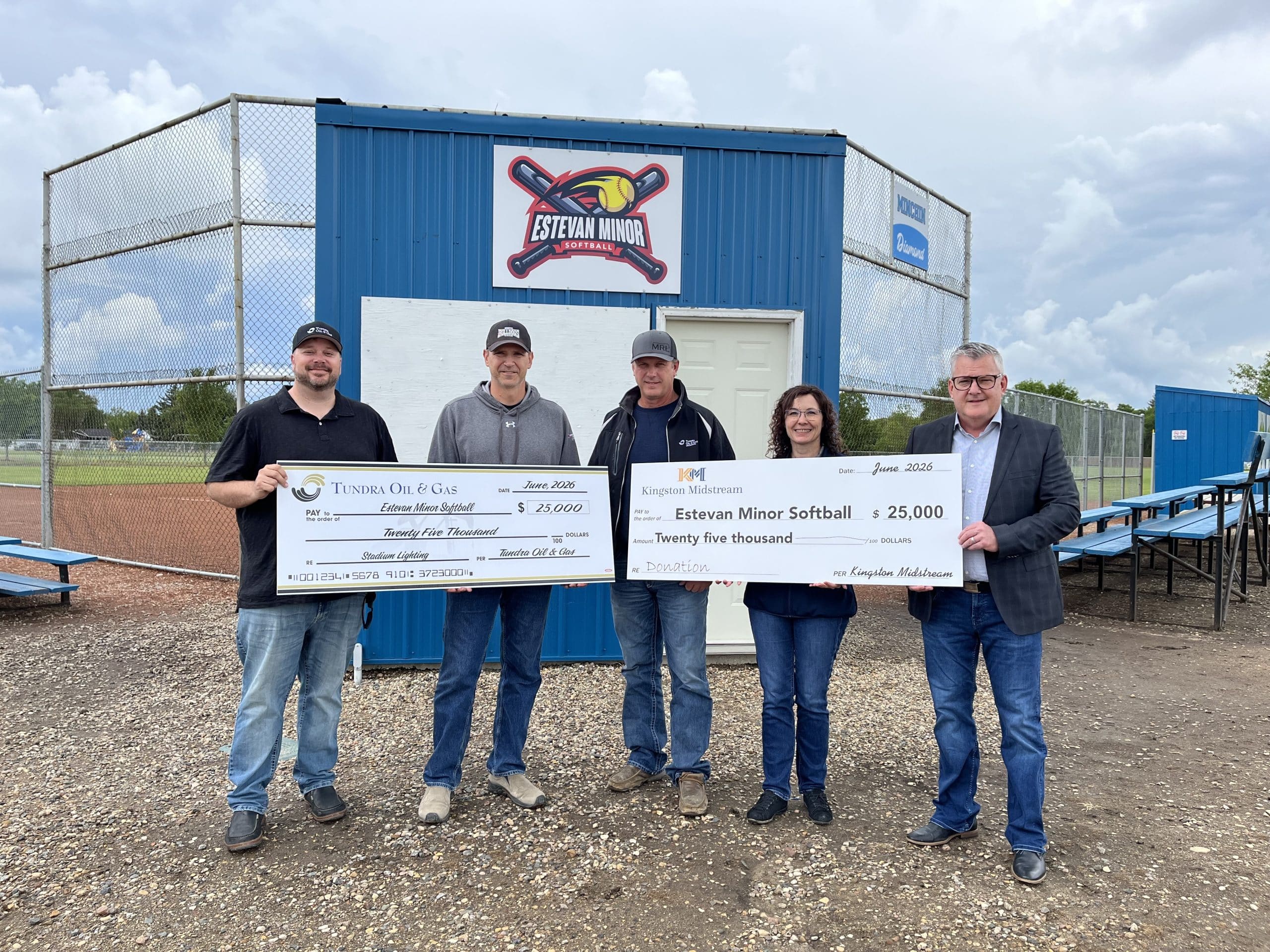 Featured image for “Estevan Minor Softball Receives $25,000 for New Stadium Lighting”